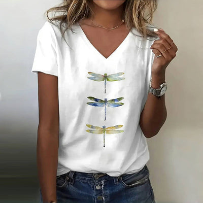 Sofia™ | Sommerligt og Komfortabelt T-shirt med Libeller