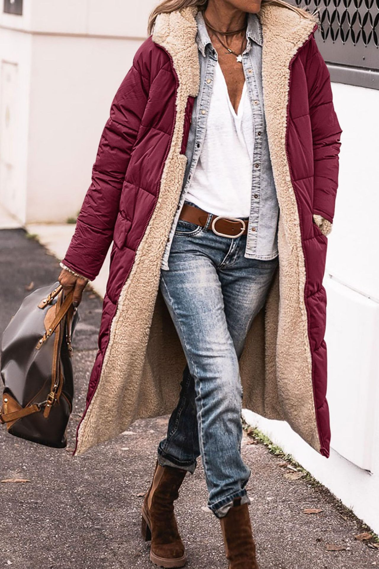 Johna – Giacca Sherpa di Lusso Reversibile