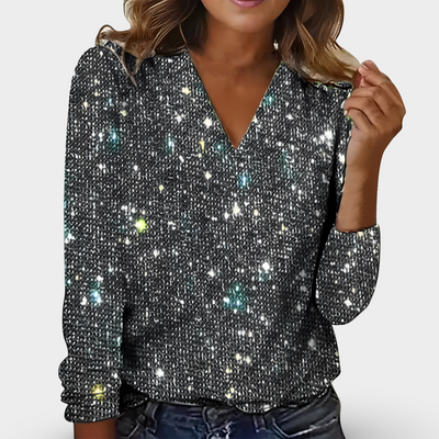 Sofia™ | V-hals Diamant Bluse