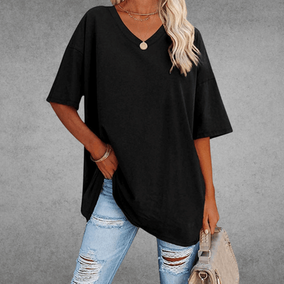 Sofia™ | Stilfuld Oversized V-Hals T-shirt