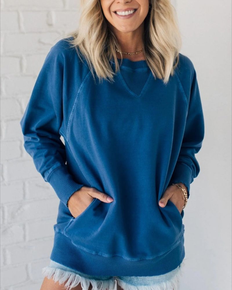 VIOLA - Ribbede Sweater med Lommer