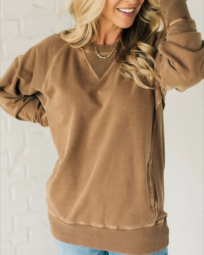 VIOLA - Ribbede Sweater med Lommer