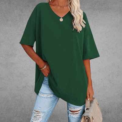 Sofia™ | Stilfuld Oversized V-Hals T-shirt