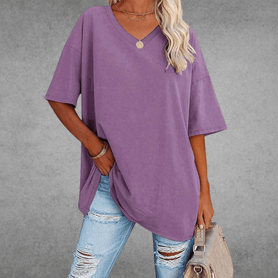 Sofia™ | Stilfuld Oversized V-Hals T-shirt
