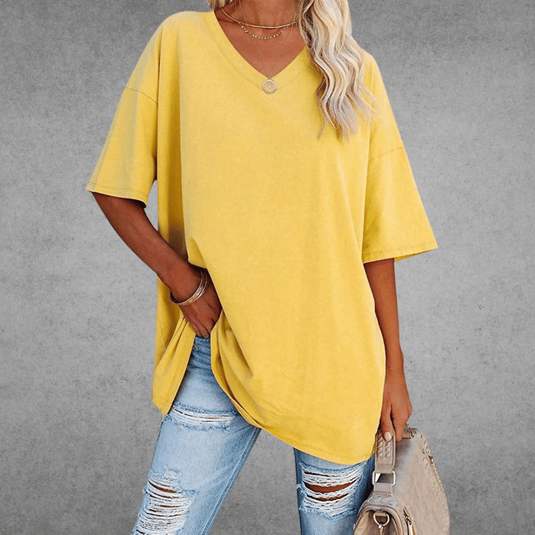 Sofia™ | Stilfuld Oversized V-Hals T-shirt