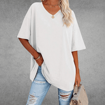 Sofia™ | Stilfuld Oversized V-Hals T-shirt