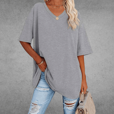 Sofia™ | Stilfuld Oversized V-Hals T-shirt