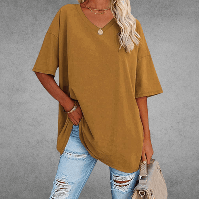 Sofia™ | Stilfuld Oversized V-Hals T-shirt
