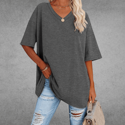 Sofia™ | Stilfuld Oversized V-Hals T-shirt