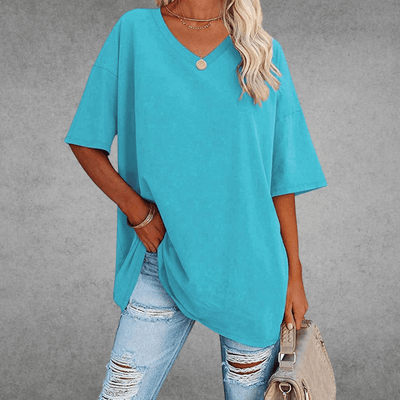 Sofia™ | Stilfuld Oversized V-Hals T-shirt