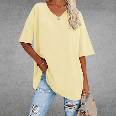 Sofia™ | Stilfuld Oversized V-Hals T-shirt