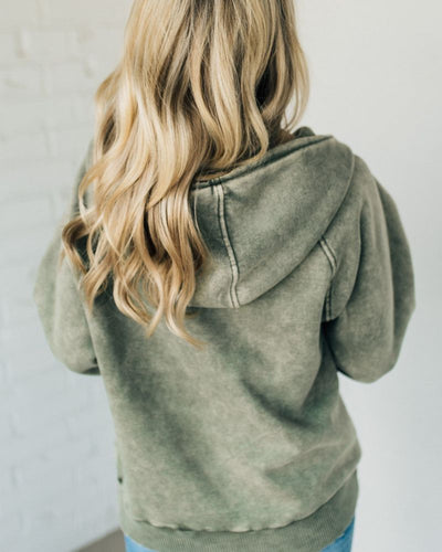 Nalas - Felpa con Zip Henley Acid Wash