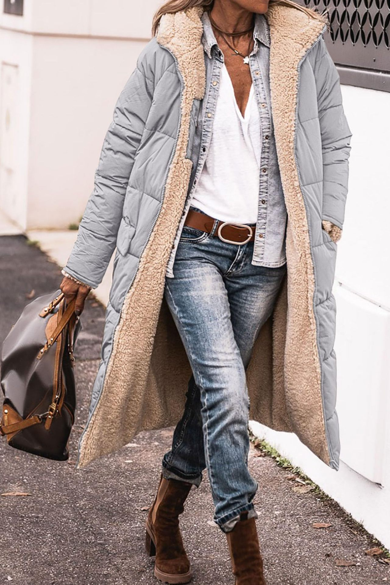 Johna – Giacca Sherpa di Lusso Reversibile