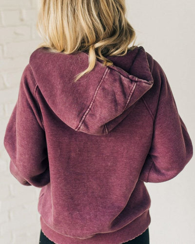 Nalas - Felpa con Zip Henley Acid Wash