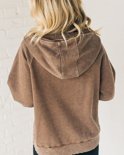 Nalas - Felpa con Zip Henley Acid Wash