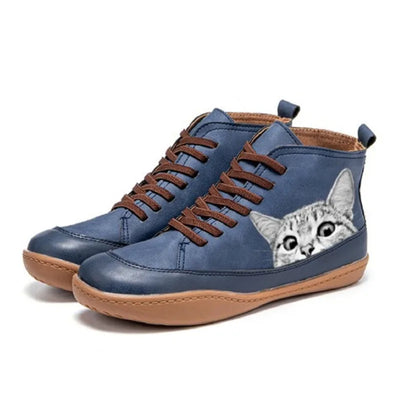 Fenna - Stivaletti in pelle per amanti dei gatti