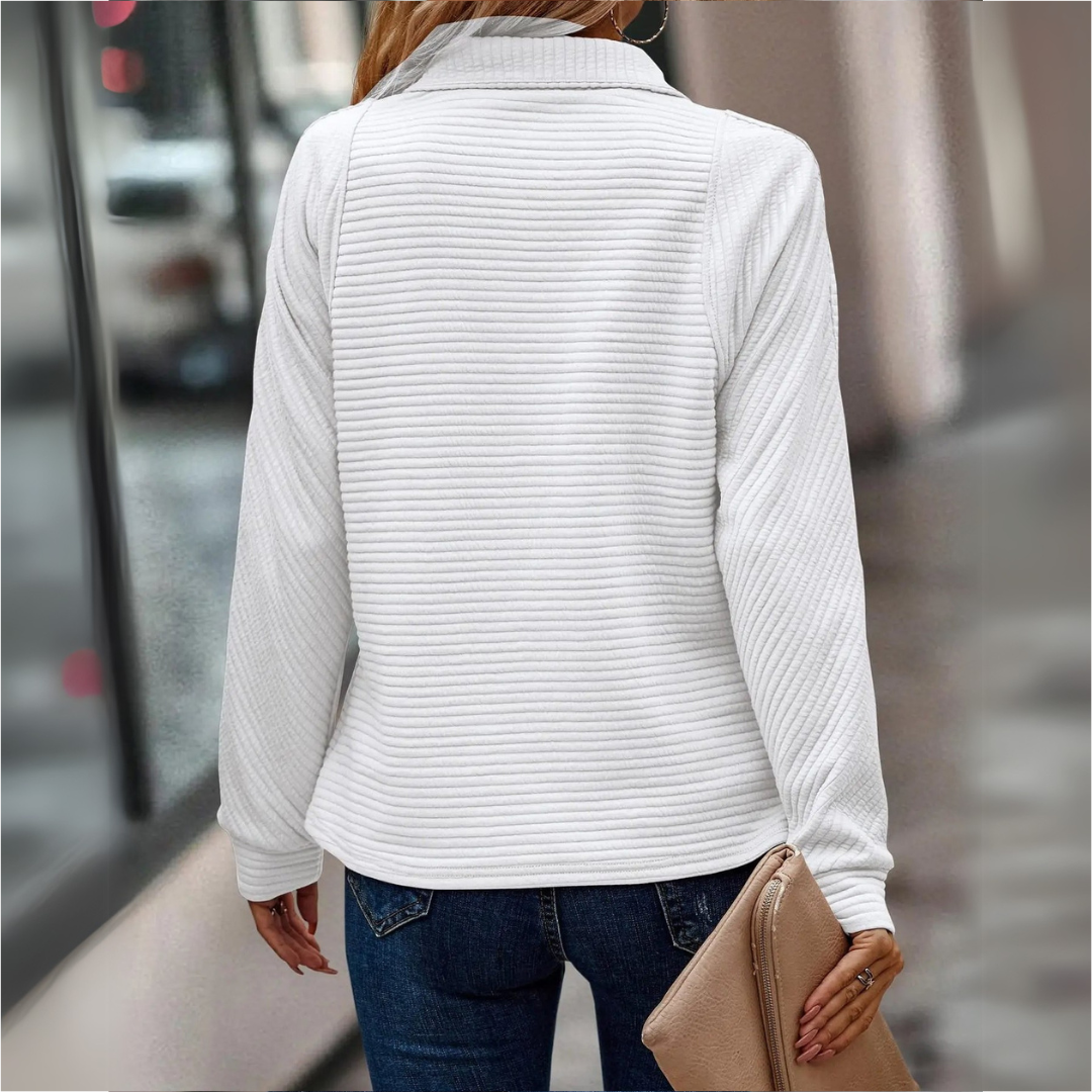 Suzanne - Half-Zip Detaljeret Pullover