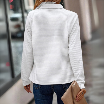Suzanne - Pullover Dettagliato con Mezzo Zip