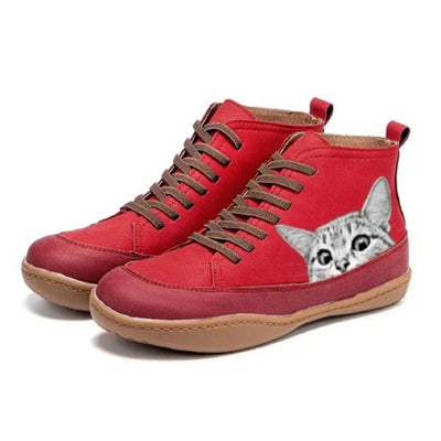 Fenna - Stivaletti in pelle per amanti dei gatti