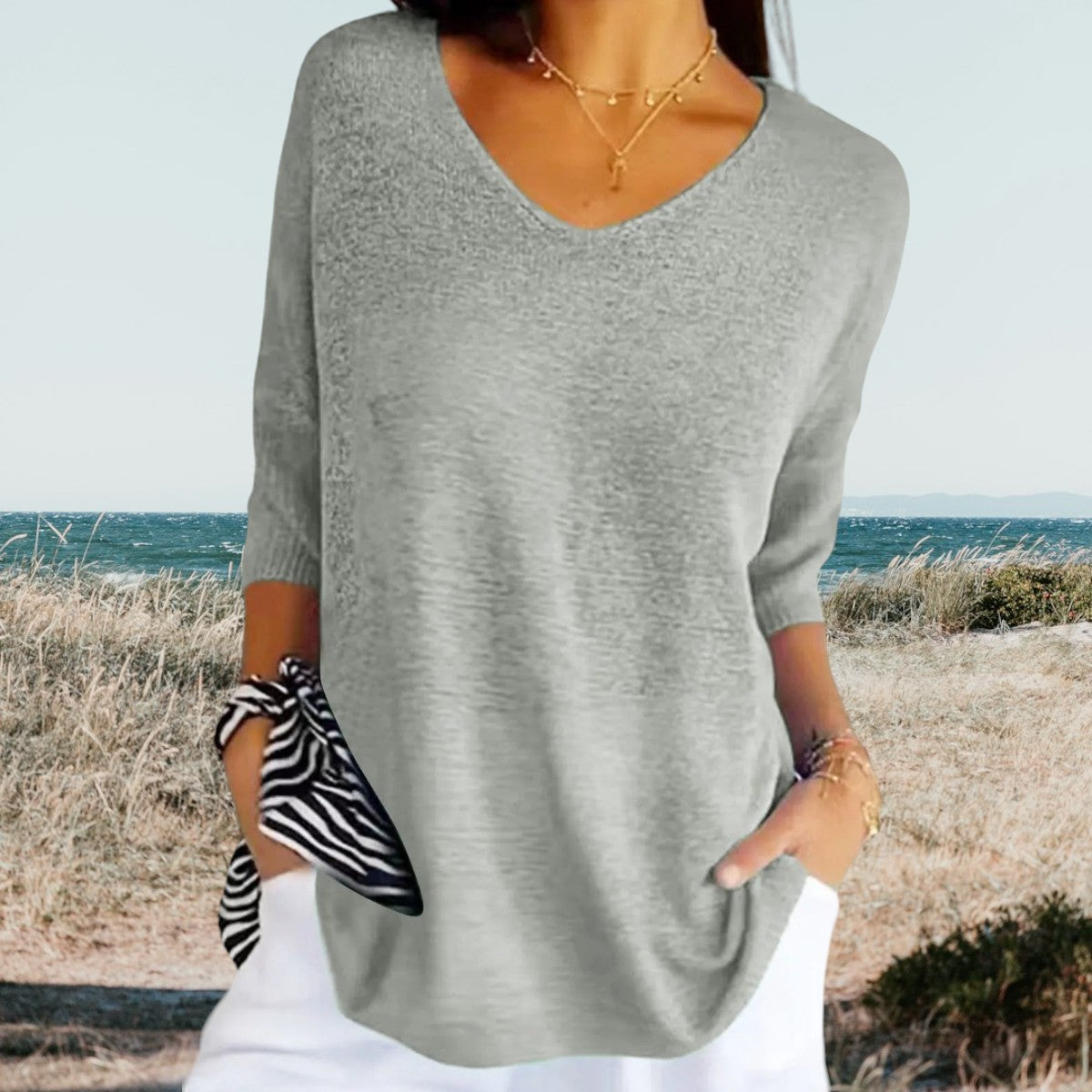 Sofia™ | Stilfuld V-Hals Casual Top