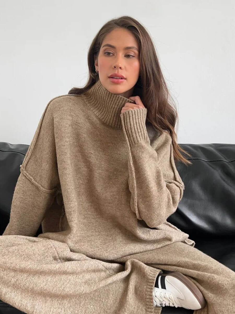 Stella - Set di pantaloni in maglia larghi e rilassati