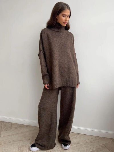 Stella - Set di pantaloni in maglia larghi e rilassati