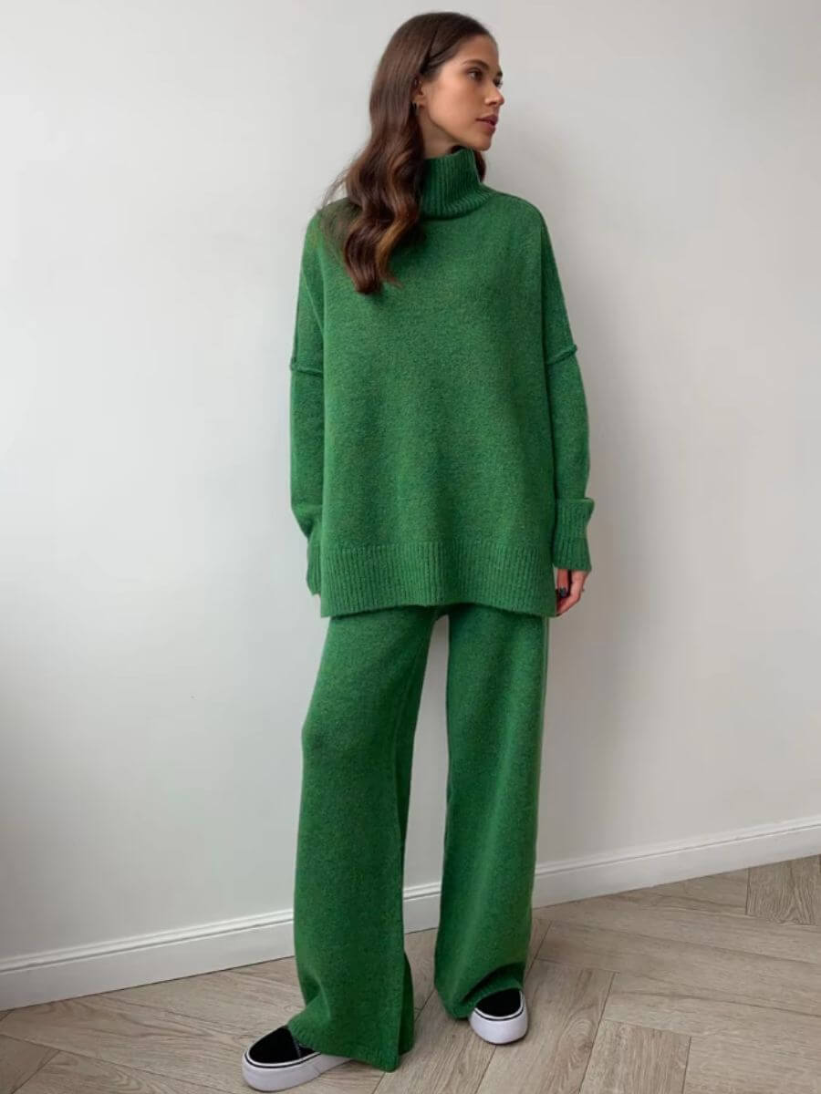 Stella - Set di pantaloni in maglia larghi e rilassati
