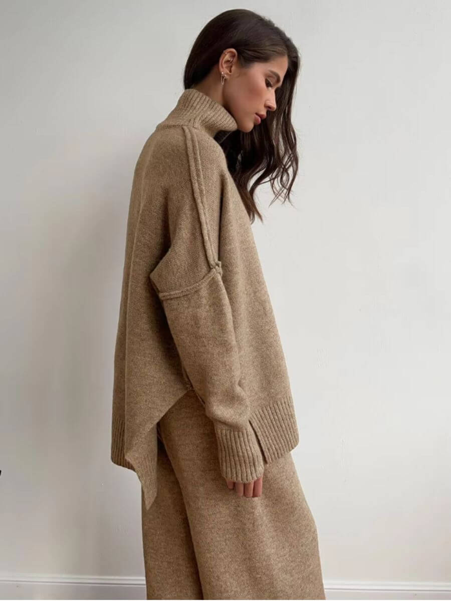Stella - Set di pantaloni in maglia larghi e rilassati