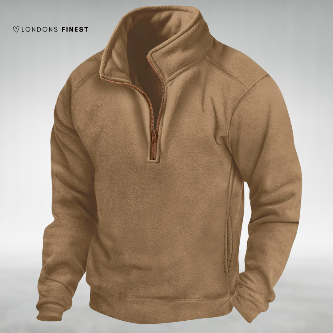 Hudson Pullover Fleece da Uomo con Mezzo Zip