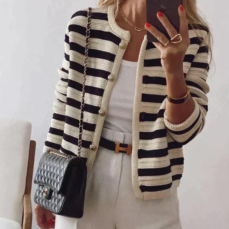 Eileen - Cardigan a Strisce con Bottoni Moderni