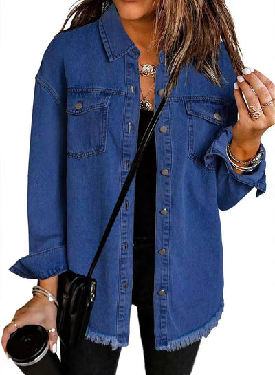 Sofia™ | Tidløs Denim Skjortejakke