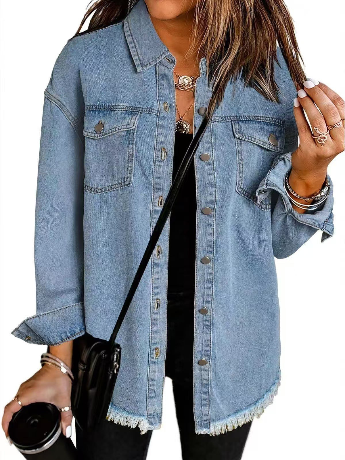 Sofia™ | Tidløs Denim Skjortejakke
