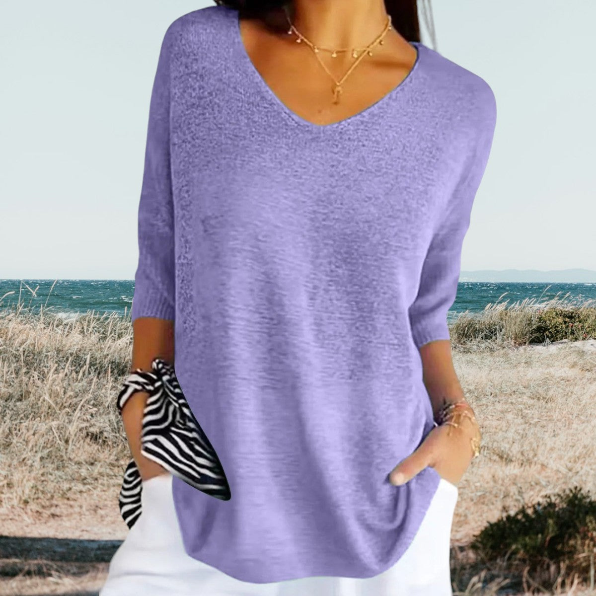 Sofia™ | Stilfuld V-Hals Casual Top