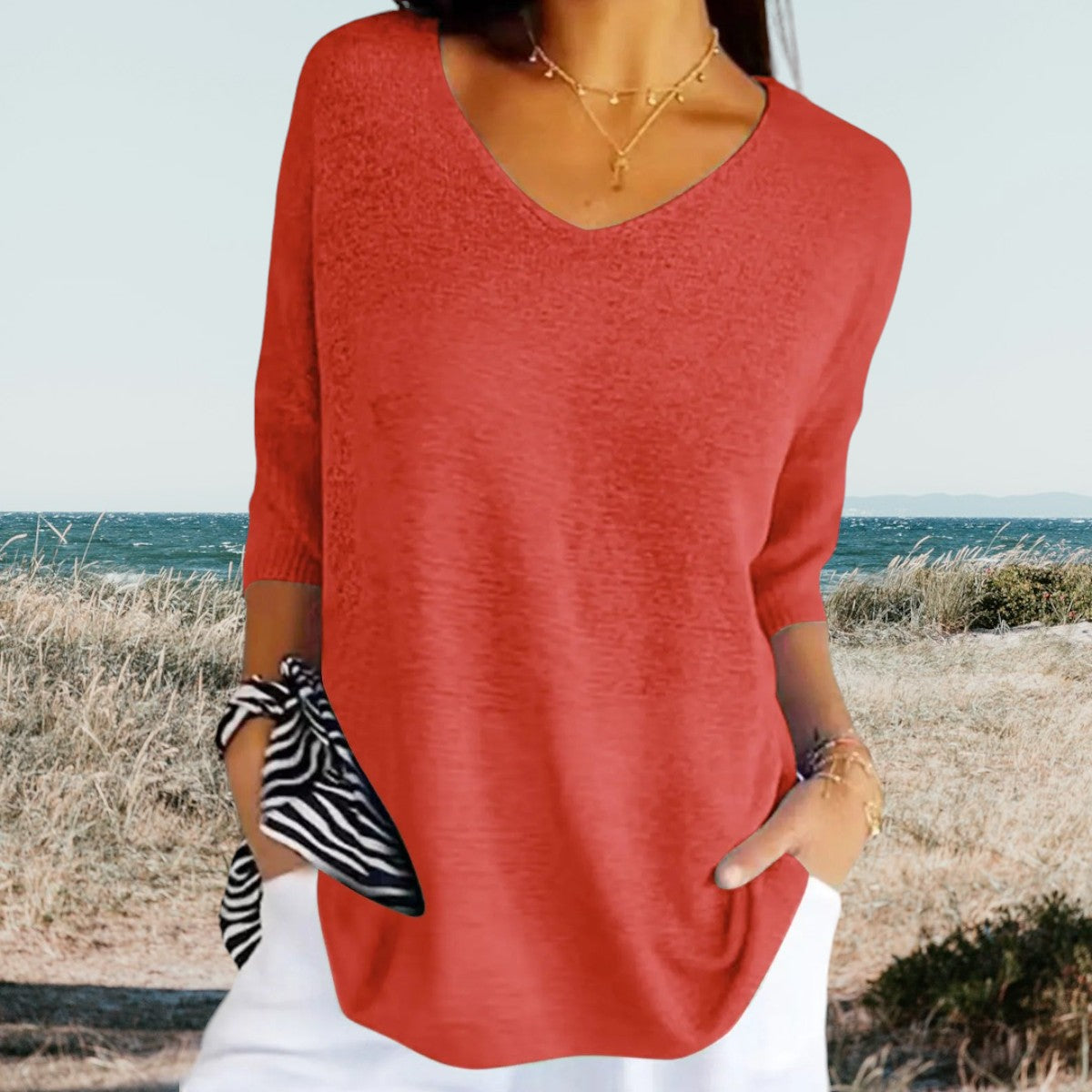 Sofia™ | Stilfuld V-Hals Casual Top