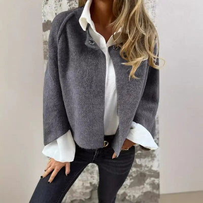 Amalia - Cardigan in Lana a Maniche Lunghe con Collo Rotondo