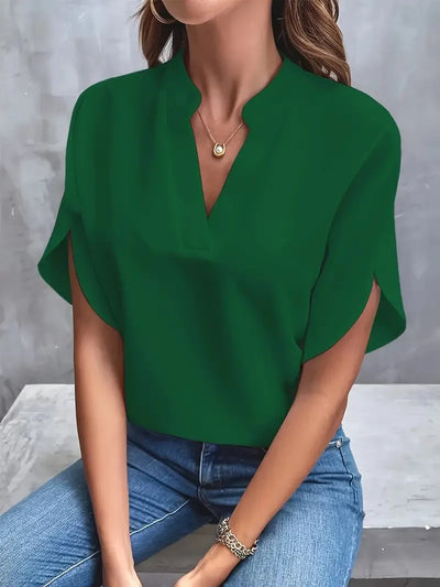 Sofia™ | Stilfuld V-Hals Flydende Bluse