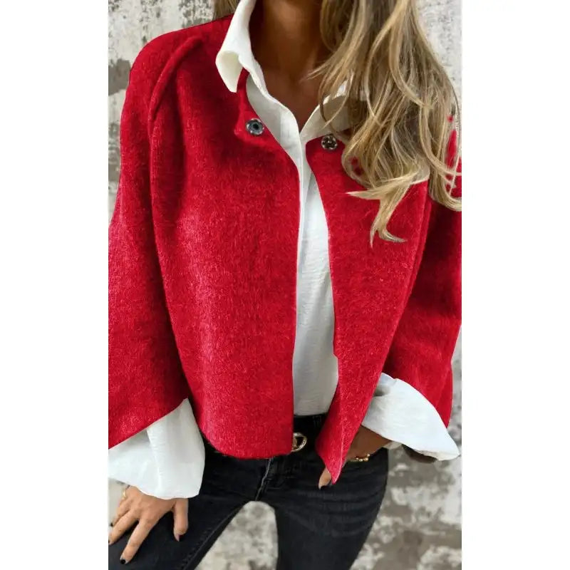 Amalia - Cardigan in Lana a Maniche Lunghe con Collo Rotondo