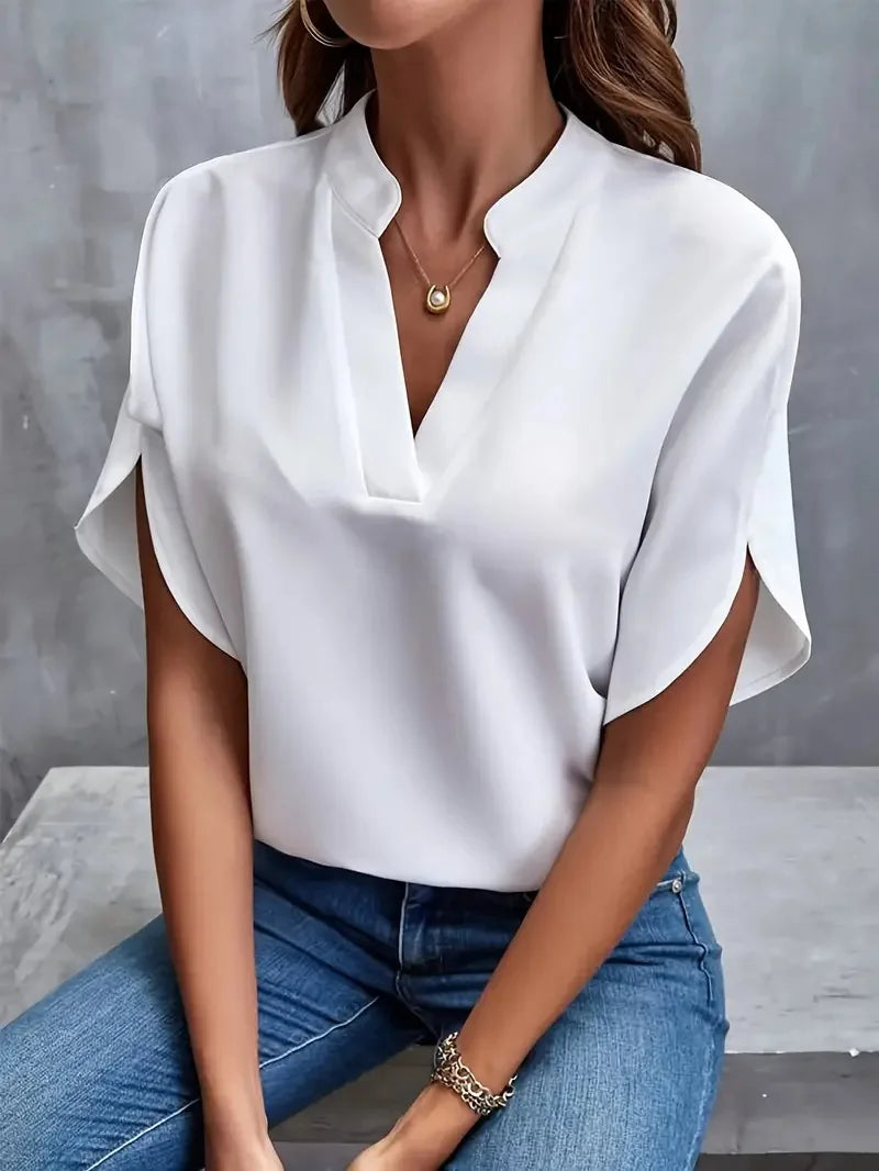 Sofia™ | Stilfuld V-Hals Flydende Bluse