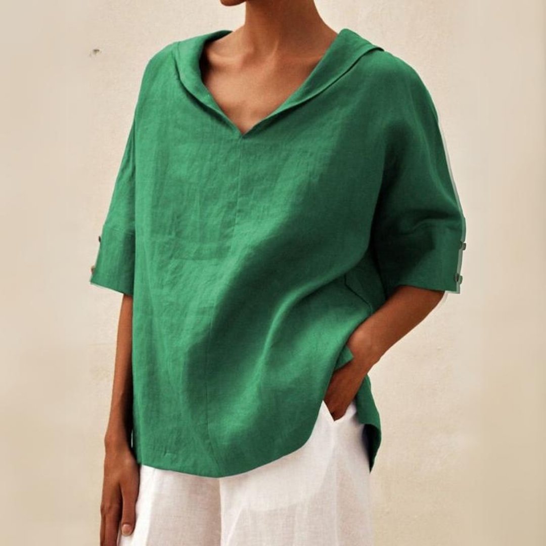 Sofia™ | Stilfuld Casual V-hals Skjorte